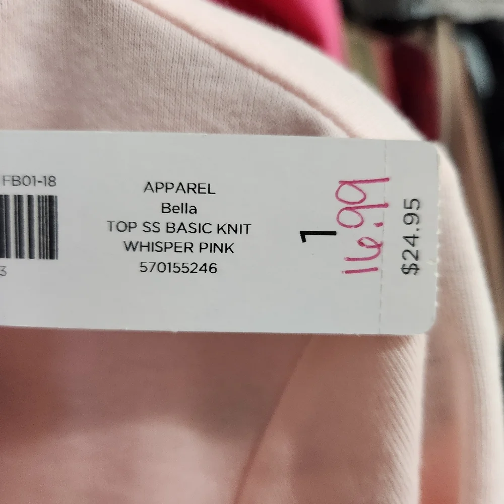 NWT Chico's Bella‎ Top Basic Knit Short Sleeve T-Shirt Whisper Pink (1/ M) #648 - Picture 10 of 11